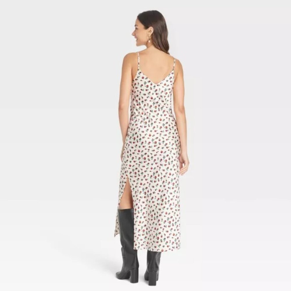 A New Day Women's Midi Slip Dress in Rose Floral NEW! - Picture 2 of 2